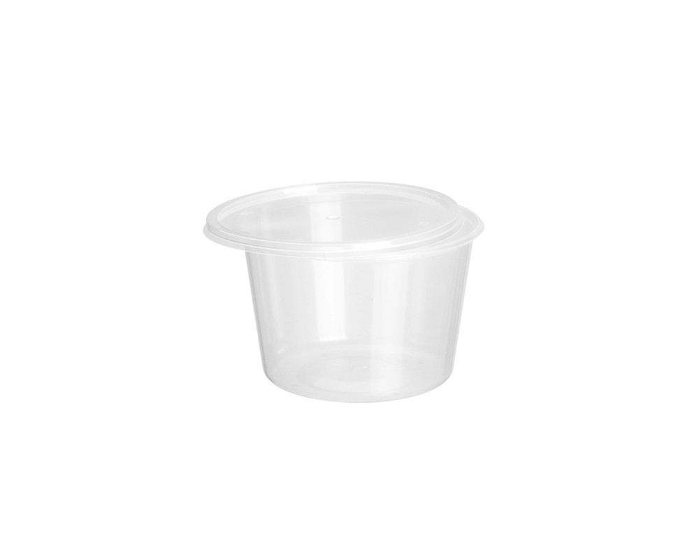 Saucen Becher + Deckel, Transparent - 1 x 500 Stück 100 ml