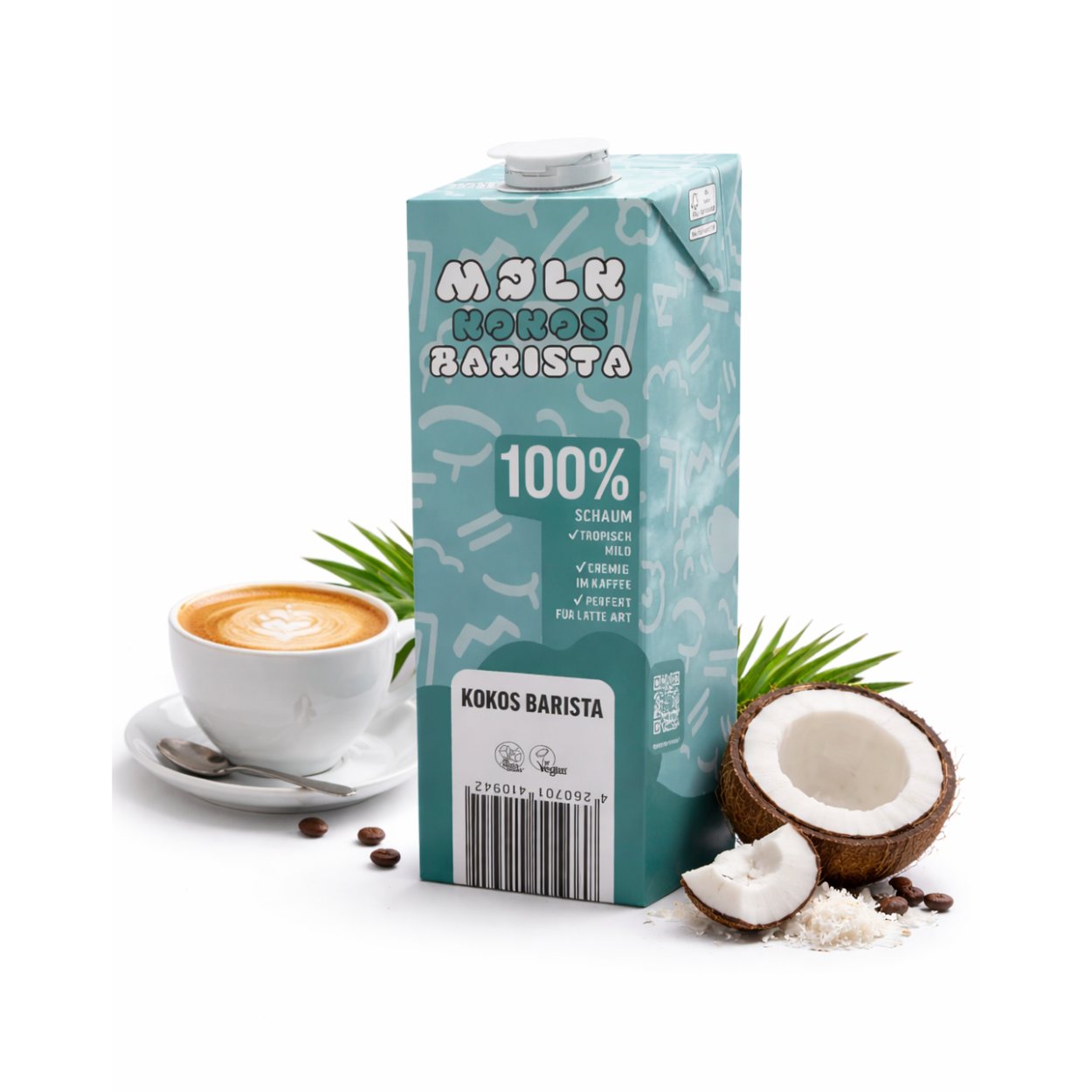Moelk - Kokosdrink, Barista, 1 Karton á 8 x 1 L