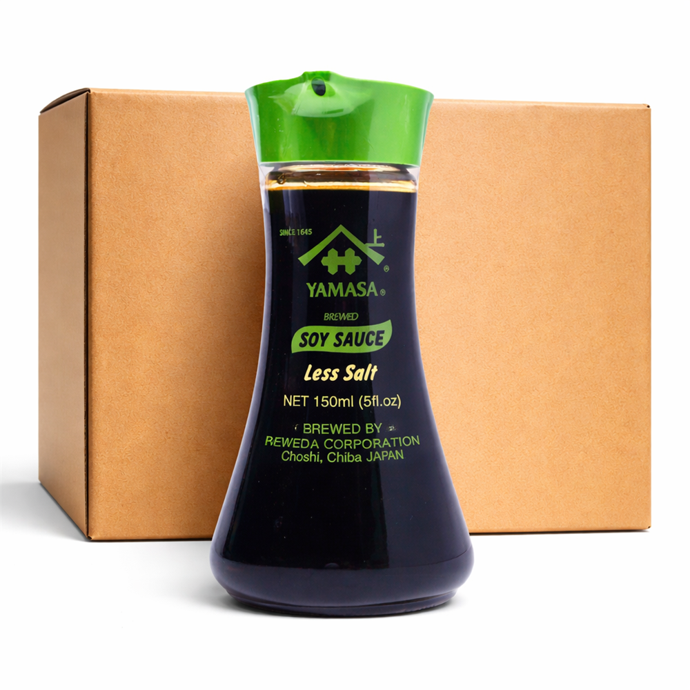 Yamasa - Soja Sauce dunkel, salzarm, Tischflasche, 1 Karton à 12 x 150 ml Flasche