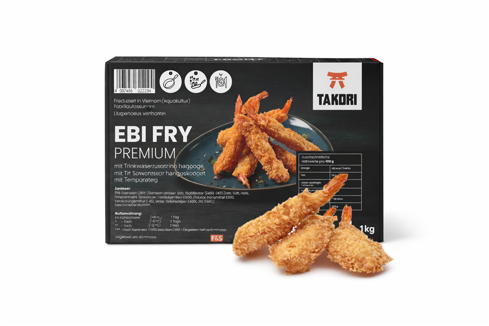 Takori - Garnelen Ebi Fry, L, 1 Karton à 6 x 1 kg Karton (TK)