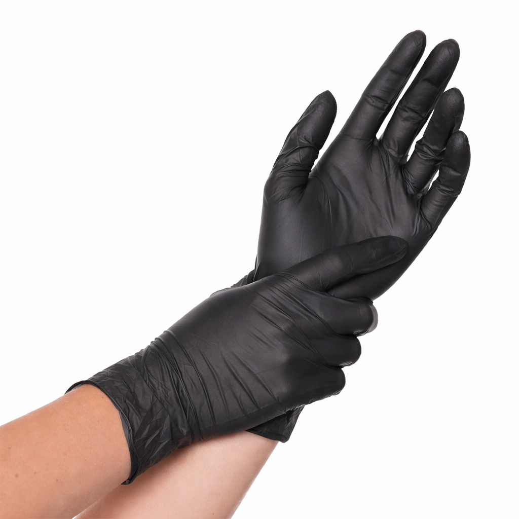 TPE Einmal-Handschuhe, Farbe: Schwarz, Größe: M, 1 Karton à 10 x 200 Stück