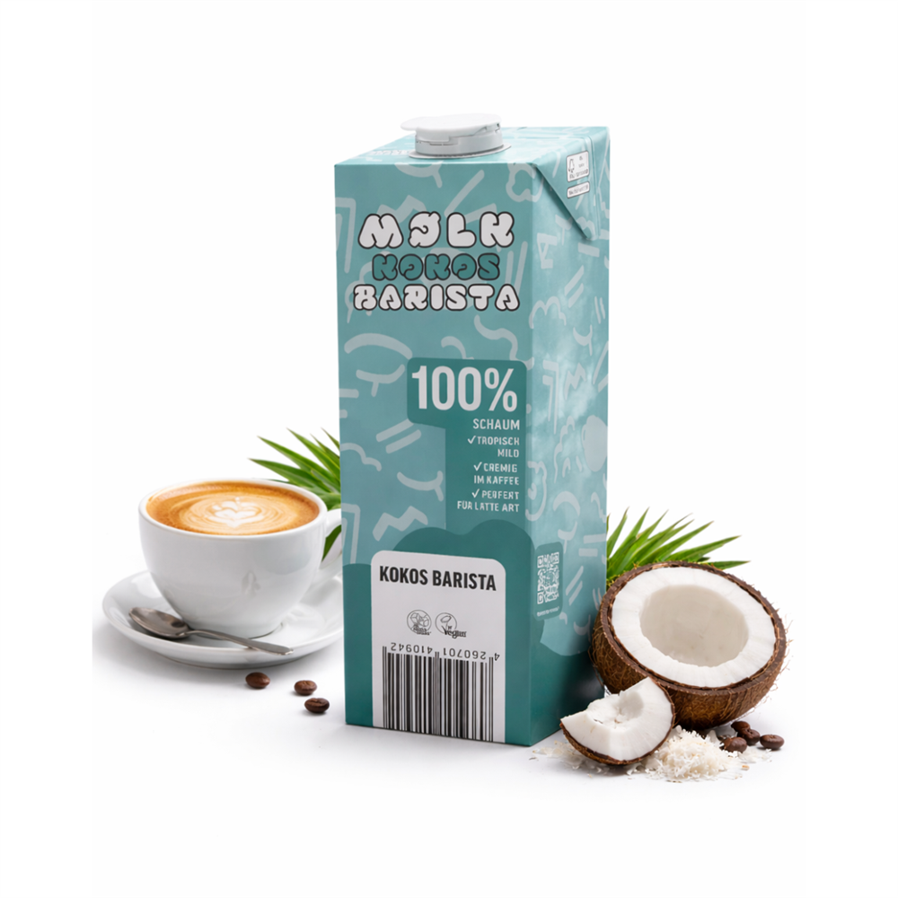 Moelk - Kokosdrink, Barista, 1 Karton á 8 x 1 Liter