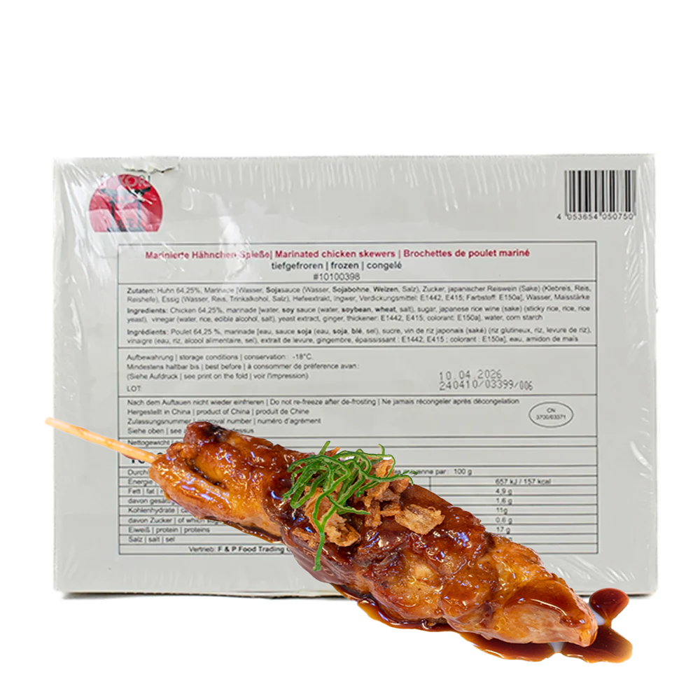 Yakitori Spieße 4 x 1,6 kg Karton (TK)