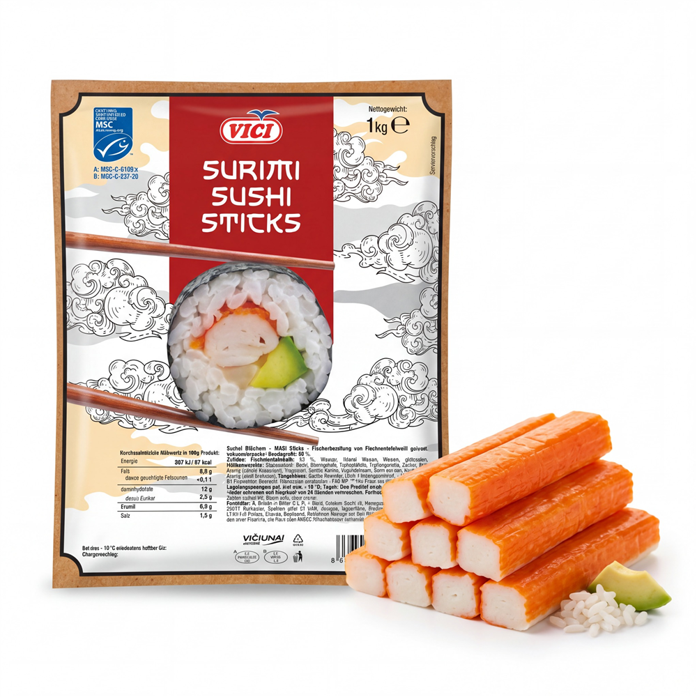 Vici - Surimi Maki Sticks, XL Orange, 1 x 1 kg Packung (TK)